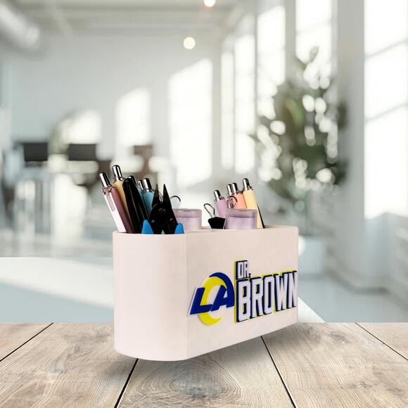 Personalized Los Angeles Rams Desk Organizer, Custom Rams Gifts - Picture 8 of 10